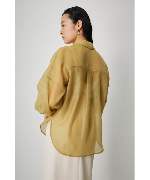 シャツ/ブラウス(長袖/七分) amiur sheer slit sleeve tops AZUL by moussy（アズールバイマウジー）の「FORM SLEEVE SHEER