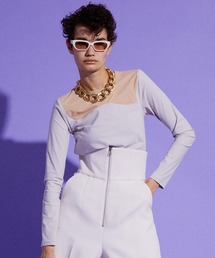 Taffeta Peplum T-shirt/タフタペプラムTシャツ【MAISON SPECIAL