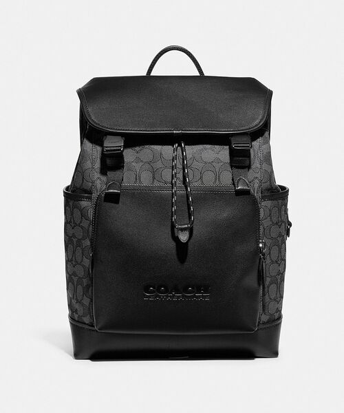 COACH（コーチ）の「リーグ フラップ バックパック・シグネチャー ジャ