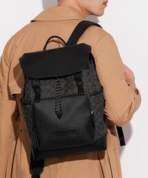 COACH（コーチ）の「リーグ フラップ バックパック・シグネチャー ジャ
