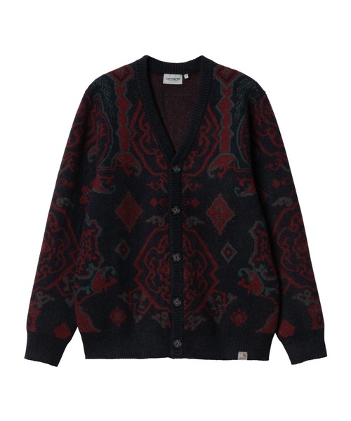 Carhartt（カーハート）の「Carhartt WIP/カーハートダブリューアイピー Vネックカーディガン ニット/柄ニット ジャカードニット/バースカーディガン I030849（ニット/セーター・メンズ・ベージュ/ネイビー・M/L/XL/XXL）」の2枚目の写真
