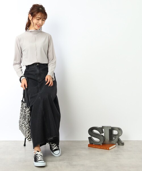 DRESKIP（ドレスキップ）の「◆レイヤードスタイルに シアーチェック ハイネックトップス（Tシャツ/カットソー・レディース・オフホワイト/ライトグレー/ブラック・03/02）」の21枚目の写真