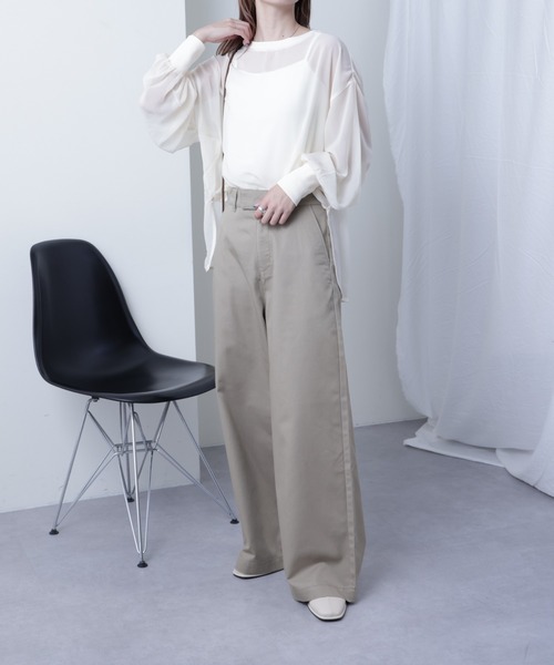COLONY 2139（コロニートゥーワンスリーナイン）の「長袖シアートップス&キャミセット（Tシャツ/カットソー・レディース・ブラック/ブラウン/グレー/ブルー/アイボリー・FREE）」の10枚目の写真