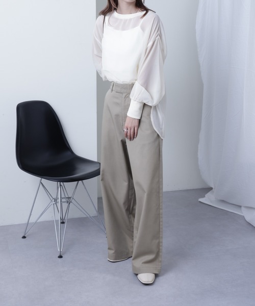 COLONY 2139（コロニートゥーワンスリーナイン）の「長袖シアートップス&キャミセット（Tシャツ/カットソー・レディース・ブラック/ブラウン/グレー/ブルー/アイボリー・FREE）」の13枚目の写真