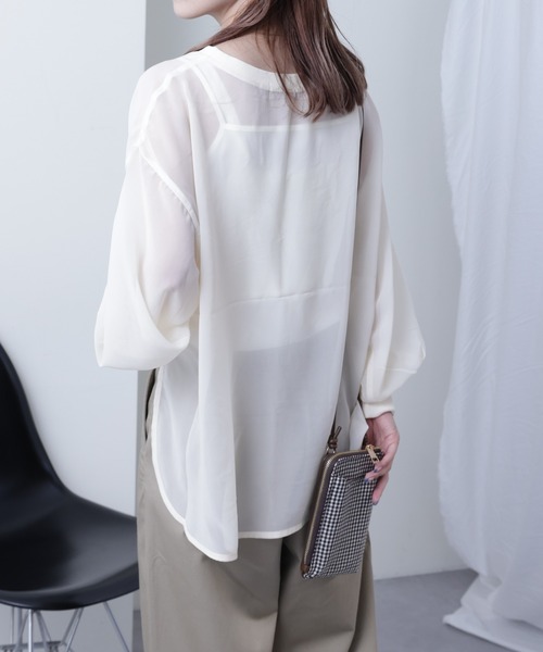 COLONY 2139（コロニートゥーワンスリーナイン）の「長袖シアートップス&キャミセット（Tシャツ/カットソー・レディース・ブラック/ブラウン/グレー/ブルー/アイボリー・FREE）」の7枚目の写真