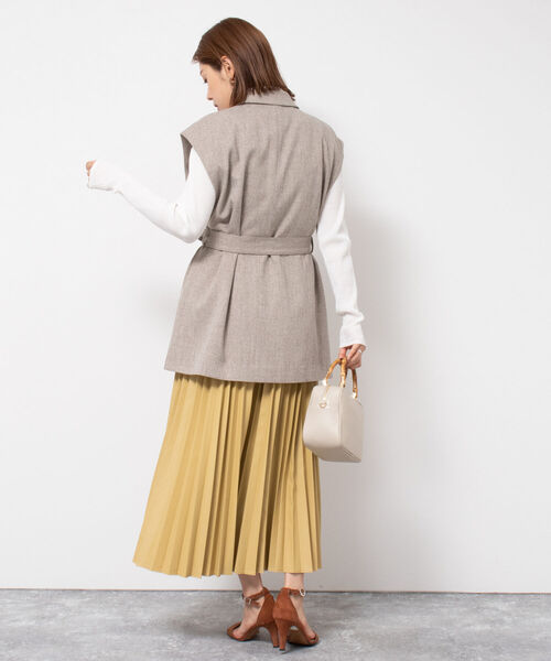 NOLLEY’S(ノーリーズ)の「◇【WEB限定】エアリーレザープリーツスカート(スカート・レディース・ブラック/オフホワイト/イエロー・38/36)」の20枚目の写真