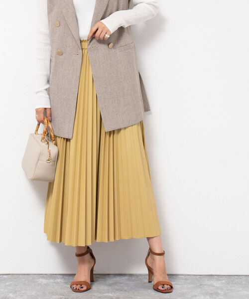 NOLLEY’S(ノーリーズ)の「◇【WEB限定】エアリーレザープリーツスカート(スカート・レディース・ブラック/オフホワイト/イエロー・38/36)」の17枚目の写真