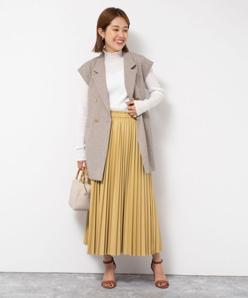 NOLLEY’S(ノーリーズ)の「◇【WEB限定】エアリーレザープリーツスカート(スカート・レディース・ブラック/オフホワイト/イエロー・38/36)」の21枚目の写真