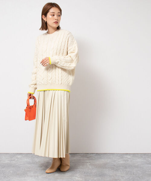 NOLLEY’S(ノーリーズ)の「◇【WEB限定】エアリーレザープリーツスカート(スカート・レディース・ブラック/オフホワイト/イエロー・38/36)」の18枚目の写真