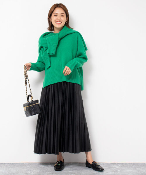 NOLLEY’S(ノーリーズ)の「◇【WEB限定】エアリーレザープリーツスカート(スカート・レディース・ブラック/オフホワイト/イエロー・38/36)」の7枚目の写真