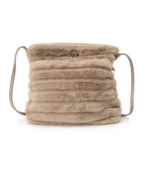 SHOO・LA・RUE（シューラルー）の「◆フェイクファーノットハンドルショルダーバッグ（ショルダーバッグ・レディース・ブラック系2/グレー系2/ブラウン系1/アイボリー系2/ベージュ系2・00）」の4枚目の写真