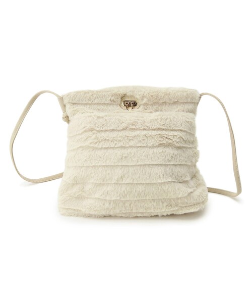 SHOO・LA・RUE（シューラルー）の「◆フェイクファーノットハンドルショルダーバッグ（ショルダーバッグ・レディース・ブラック系2/グレー系2/ブラウン系1/アイボリー系2/ベージュ系2・00）」の5枚目の写真