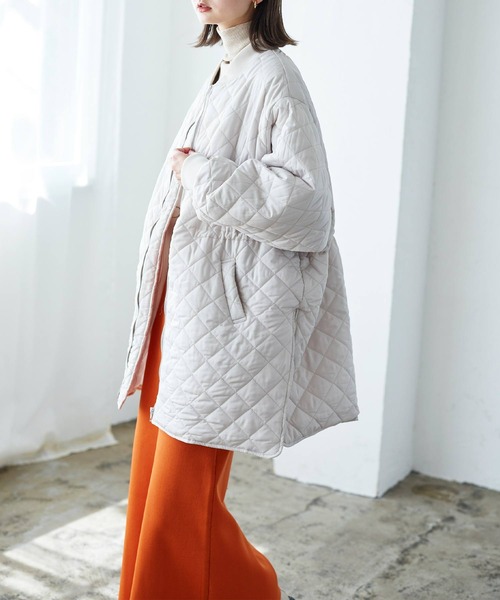 LIAN（リアン）の「ドロスト付きキルティングMA-1コート（ブルゾン・レディース・ブラック/カーキ/アイボリー・FREE）」の18枚目の写真