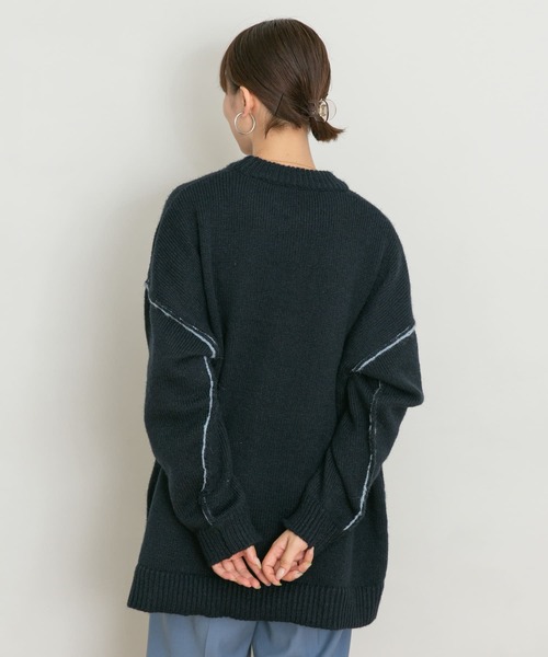 UR Lab.（アーバンリサーチラボ）の「配色ステッチビッグニット（ニット/セーター・レディース・ブルー/ベージュ/ネイビー・FREE）」の14枚目の写真