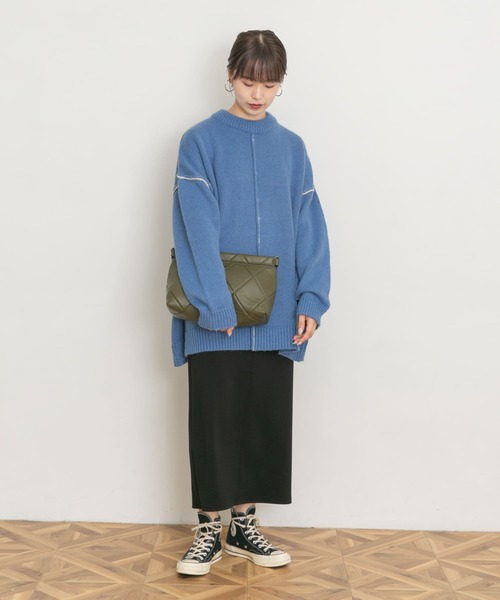 UR Lab.（アーバンリサーチラボ）の「配色ステッチビッグニット（ニット/セーター・レディース・ブルー/ベージュ/ネイビー・FREE）」の20枚目の写真
