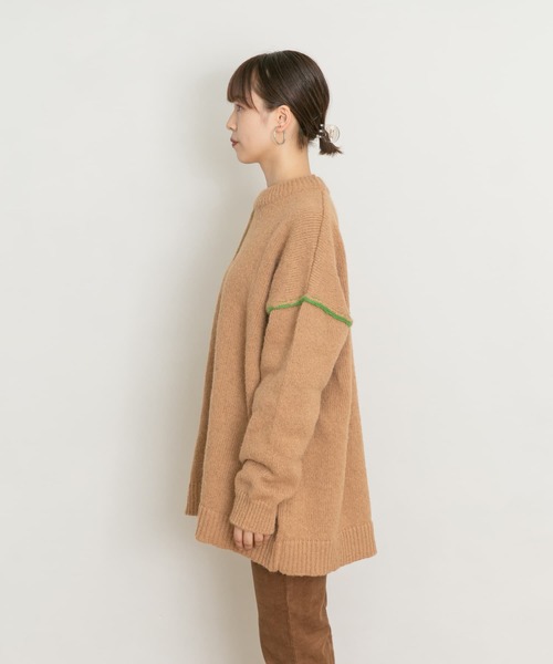 UR Lab.（アーバンリサーチラボ）の「配色ステッチビッグニット（ニット/セーター・レディース・ブルー/ベージュ/ネイビー・FREE）」の22枚目の写真