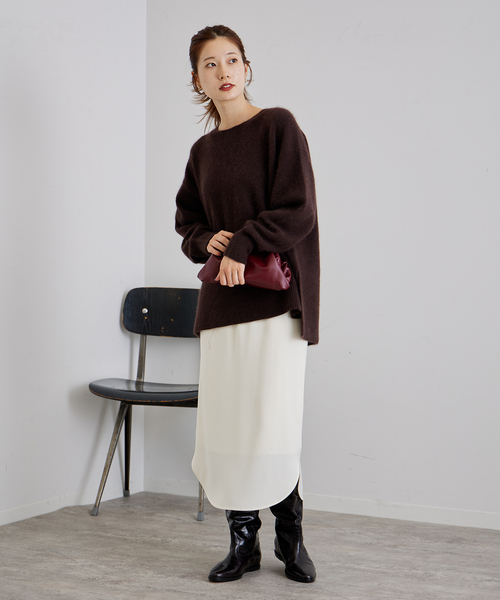 FRAMeWORK（フレームワーク）の「ラウンドヘムサテンスカート（スカート・レディース・ホワイト/ブラック・38/36）」の11枚目の写真