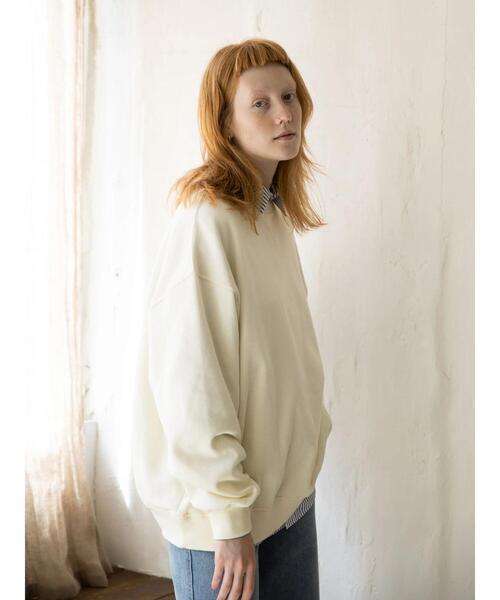 koe(コエ)の「ヴィンテージライクジェンダーレス裏起毛トレーナー(スウェット・レディース・ブルー/カーキ/アイボリー/チャコールグレー・L/S/M)」の8枚目の写真