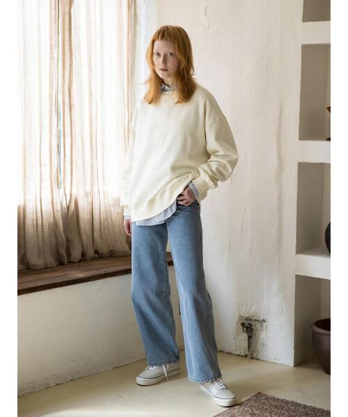 koe(コエ)の「ヴィンテージライクジェンダーレス裏起毛トレーナー(スウェット・レディース・ブルー/カーキ/アイボリー/チャコールグレー・L/S/M)」の15枚目の写真