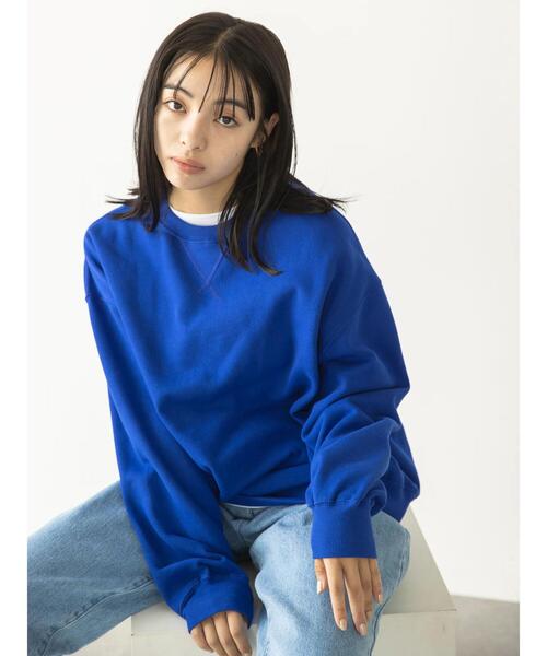 koe(コエ)の「ヴィンテージライクジェンダーレス裏起毛トレーナー(スウェット・レディース・ブルー/カーキ/アイボリー/チャコールグレー・L/S/M)」の12枚目の写真