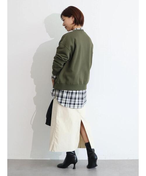 koe(コエ)の「ヴィンテージライクジェンダーレス裏起毛トレーナー(スウェット・レディース・ブルー/カーキ/アイボリー/チャコールグレー・L/S/M)」の10枚目の写真