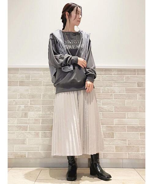 Lugnoncure（ルノンキュール）の「スエードプリーツスカート（スカート・レディース・グレー/ブラウン/ブラック・ﾌﾘ-）」の18枚目の写真