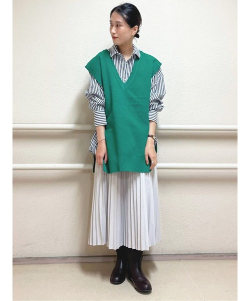 Lugnoncure（ルノンキュール）の「スエードプリーツスカート（スカート・レディース・グレー/ブラウン/ブラック・ﾌﾘ-）」の5枚目の写真