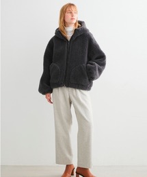 Three dots アップサイクル　エコファーコート three dots（スリードッツ）の「アップサイクル エコファー