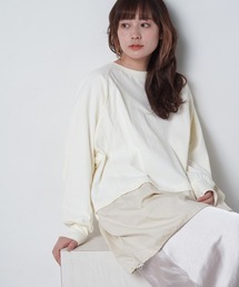 LUPILIEN | ピーチ起毛裾ラウンドドッキングトップス(Tシャツ/カットソー)