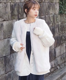 tiptop | ファーベスト×キルティングブルゾンSET(ブルゾン)