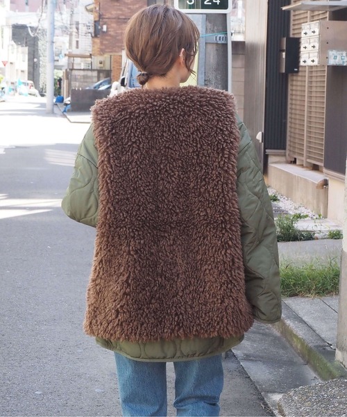 tiptop（ティップトップ）の「ファーベスト×キルティングブルゾンSET（ブルゾン・レディース・アイボリー/カーキ/ブラック/ホワイト系その他/ブラック系その他・FREE）」の20枚目の写真