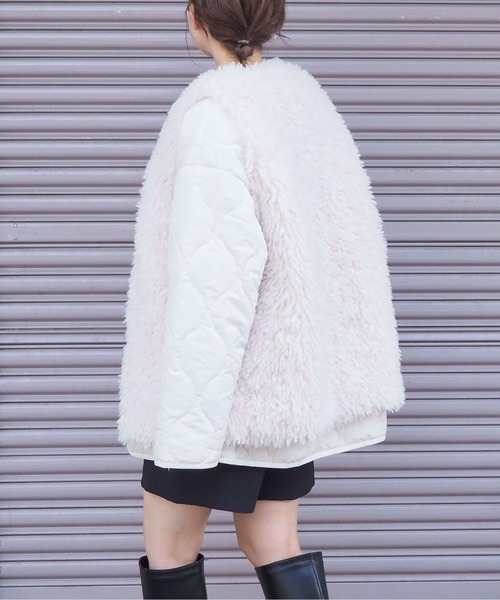 tiptop（ティップトップ）の「ファーベスト×キルティングブルゾンSET（ブルゾン・レディース・アイボリー/カーキ/ブラック/ホワイト系その他/ブラック系その他・FREE）」の21枚目の写真