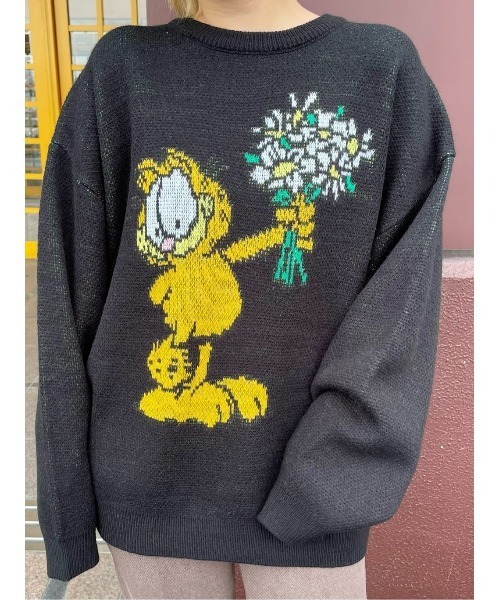 Right-on（ライトオン）の「【GARFIELD】プリントニット（ニット/セーター・レディース・ブラック/グリーン・L/M）」の15枚目の写真