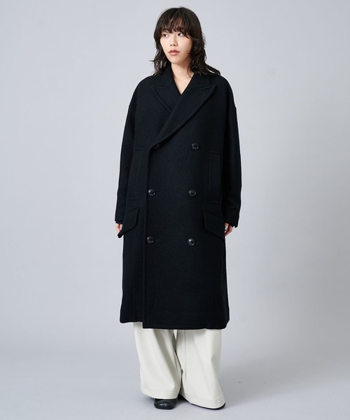 TOGA PULLA 黒 ダブルブレスト ロングコート