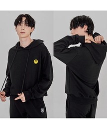 ★DXOH★BEAR EMBROIDER HOODIE [KHAKI]★正規品/韓国直送料込 A'GEM/9 × .kom『DXOH/ディソエイチ』SMILE PATCH HOODIE