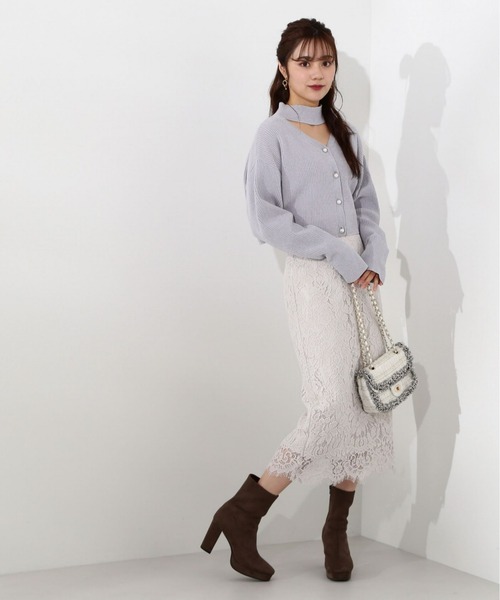 PROPORTION BODY DRESSING（プロポーションボディドレッシング）の「コードレースロングタイトＳＫ / 1213120200（スカート・レディース・ライトグリーン/グレー・SMALL/MEDIUM）」の13枚目の写真