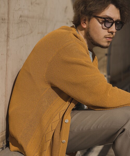 BEAMS（ビームス）の「BEAMS / 12ゲージ メッシュ カーディガン（カーディガン/ボレロ・メンズ・ブラック/グリーン/イエロー・S/M/L/XL）」の8枚目の写真