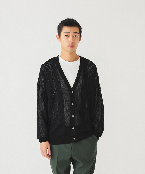 BEAMS（ビームス）の「BEAMS / 12ゲージ メッシュ カーディガン（カーディガン/ボレロ・メンズ・ブラック/グリーン/イエロー・S/M/L/XL）」の17枚目の写真
