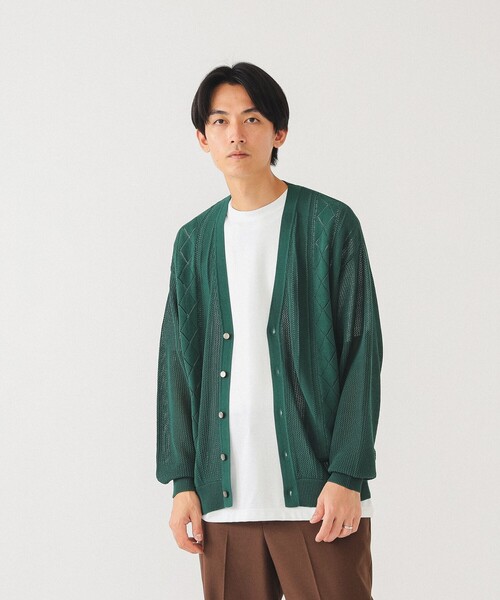 BEAMS（ビームス）の「BEAMS / 12ゲージ メッシュ カーディガン（カーディガン/ボレロ・メンズ・ブラック/グリーン/イエロー・S/M/L/XL）」の19枚目の写真