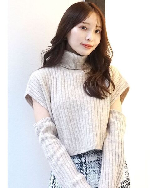 MERCURYDUO（マーキュリーデュオ）の「アームウォーマー付きポンチョニット（ニット/セーター・レディース・チャコールグレー/オフホワイト/ベージュ・FREE）」の4枚目の写真