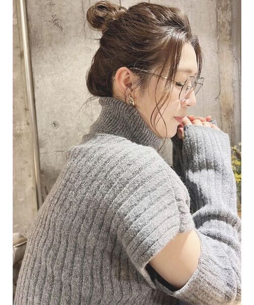 MERCURYDUO（マーキュリーデュオ）の「アームウォーマー付きポンチョニット（ニット/セーター・レディース・チャコールグレー/オフホワイト/ベージュ・FREE）」の14枚目の写真