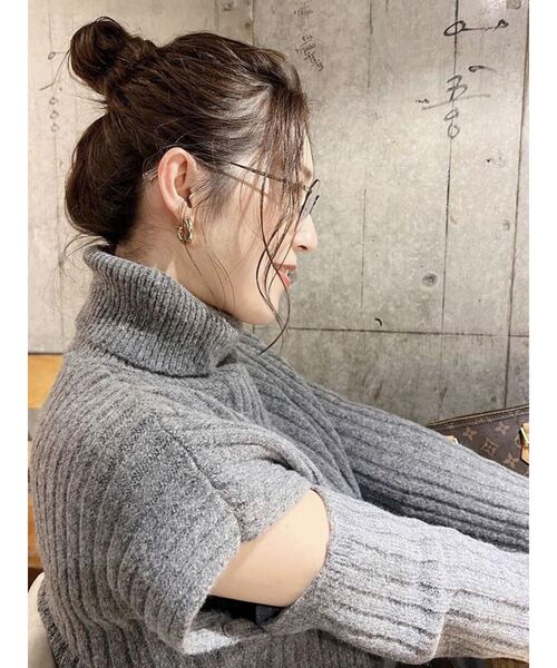 MERCURYDUO（マーキュリーデュオ）の「アームウォーマー付きポンチョニット（ニット/セーター・レディース・チャコールグレー/オフホワイト/ベージュ・FREE）」の15枚目の写真