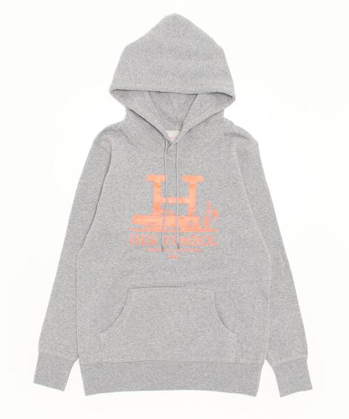 パーカー Kare/ME（カーミー）H MM パーカーオレンジプリント レディース メンズ Kare/ME（カーミー）の「Kare/ME（カーミー）H MM パーカー