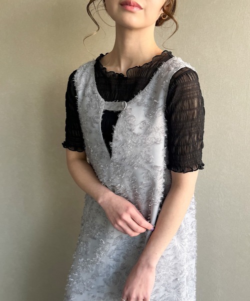 セール】シャギージャガードベストワンピース（ワンピース