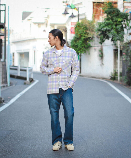 BEAMS（ビームス）の「BEAMS / オンブレチェック ルーズフィット オープンカラーシャツ（シャツ/ブラウス・メンズ・ベージュ/ブルー/オリーブ・M/XL/S/L）」の11枚目の写真