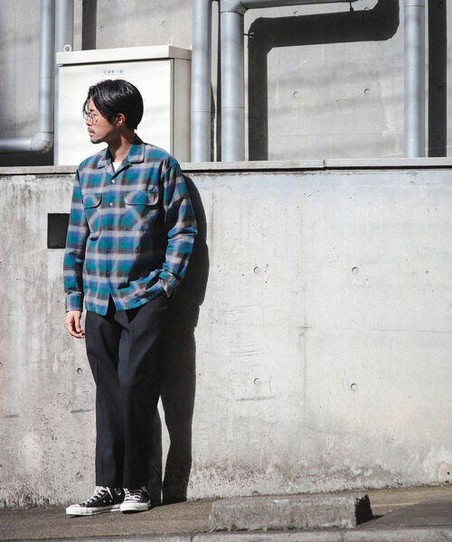 BEAMS（ビームス）の「BEAMS / オンブレチェック ルーズフィット オープンカラーシャツ（シャツ/ブラウス・メンズ・ベージュ/ブルー/オリーブ・M/XL/S/L）」の13枚目の写真