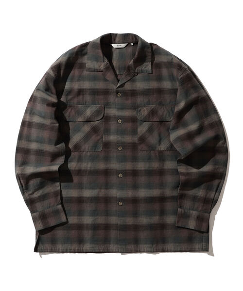 BEAMS（ビームス）の「BEAMS / オンブレチェック ルーズフィット オープンカラーシャツ（シャツ/ブラウス・メンズ・ベージュ/ブルー/オリーブ・M/XL/S/L）」の12枚目の写真