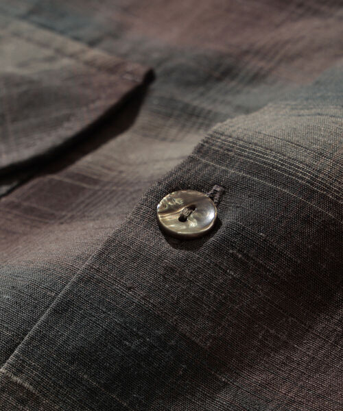 BEAMS（ビームス）の「BEAMS / オンブレチェック ルーズフィット オープンカラーシャツ（シャツ/ブラウス・メンズ・ベージュ/ブルー/オリーブ・M/XL/S/L）」の6枚目の写真