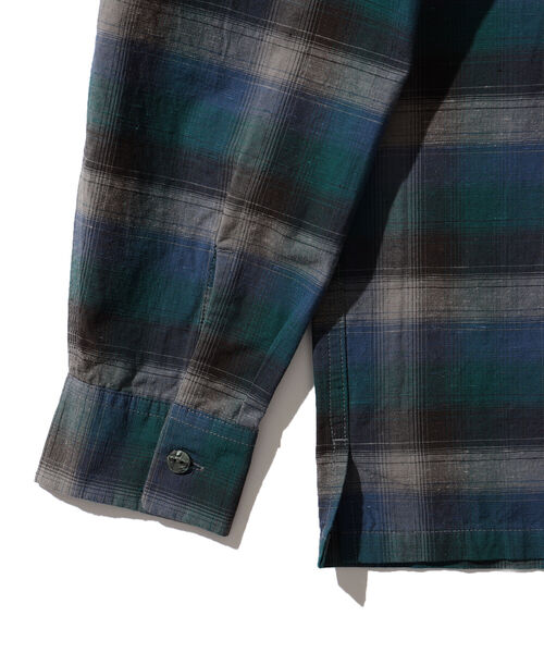 BEAMS（ビームス）の「BEAMS / オンブレチェック ルーズフィット オープンカラーシャツ（シャツ/ブラウス・メンズ・ベージュ/ブルー/オリーブ・M/XL/S/L）」の18枚目の写真