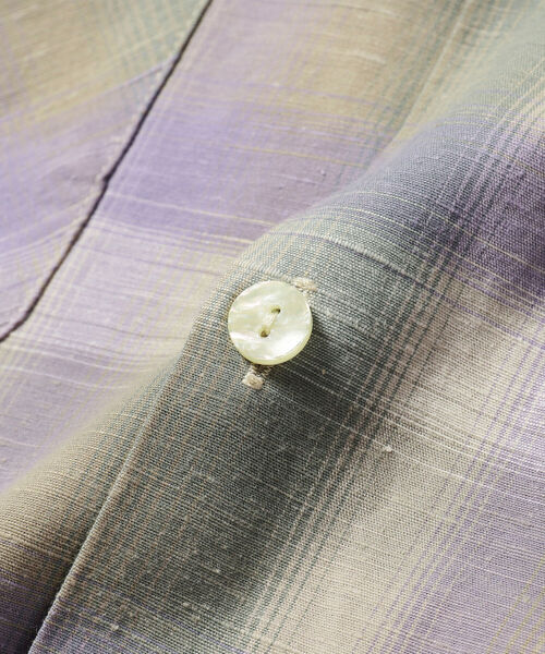 BEAMS（ビームス）の「BEAMS / オンブレチェック ルーズフィット オープンカラーシャツ（シャツ/ブラウス・メンズ・ベージュ/ブルー/オリーブ・M/XL/S/L）」の22枚目の写真